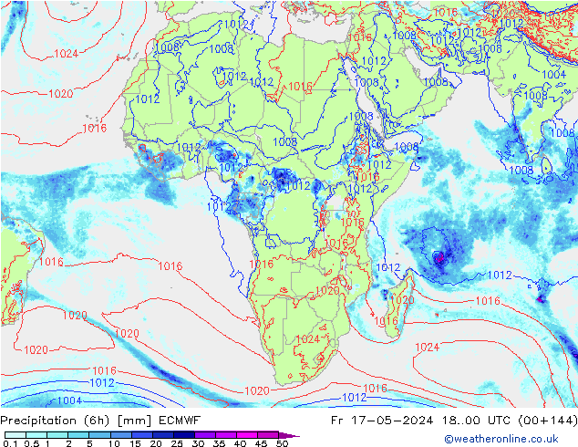 Z500/Rain (+SLP)/Z850 ECMWF пт 17.05.2024 00 UTC