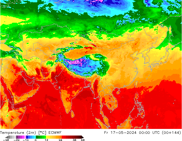température (2m) ECMWF ven 17.05.2024 00 UTC