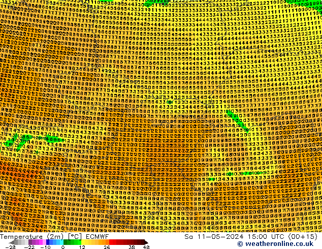 Temperatuurkaart (2m) ECMWF za 11.05.2024 15 UTC