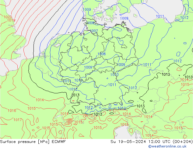 ciśnienie ECMWF nie. 19.05.2024 12 UTC