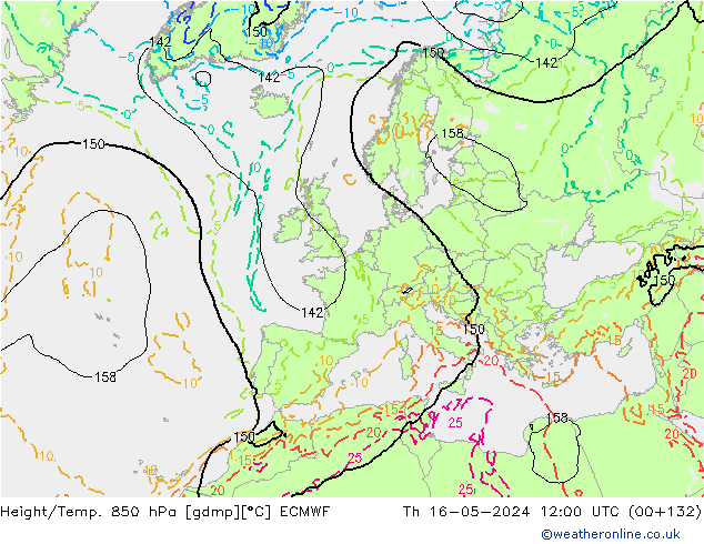 Z500/Rain (+SLP)/Z850 ECMWF jeu 16.05.2024 12 UTC