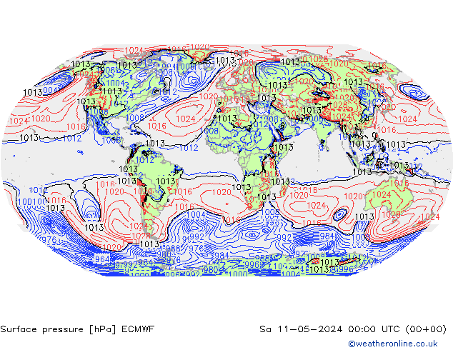 Surface pressure ECMWF Sa 11.05.2024 00 UTC