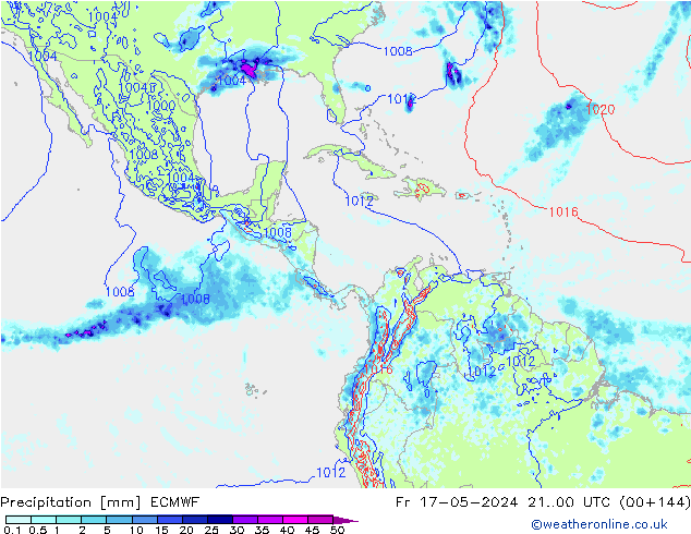 Precipitation ECMWF Fr 17.05.2024 00 UTC