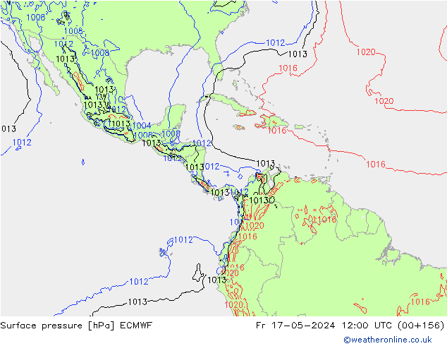 Surface pressure ECMWF Fr 17.05.2024 12 UTC