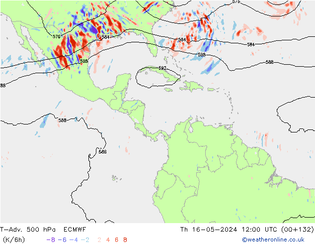 T-Adv. 500 hPa ECMWF do 16.05.2024 12 UTC