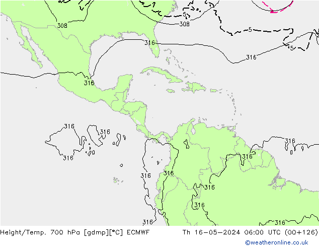 Height/Temp. 700 hPa ECMWF  16.05.2024 06 UTC
