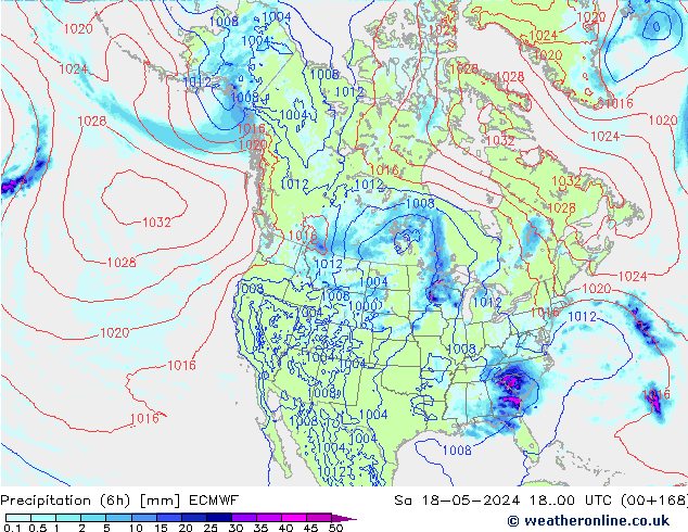 Precipitation (6h) ECMWF So 18.05.2024 00 UTC