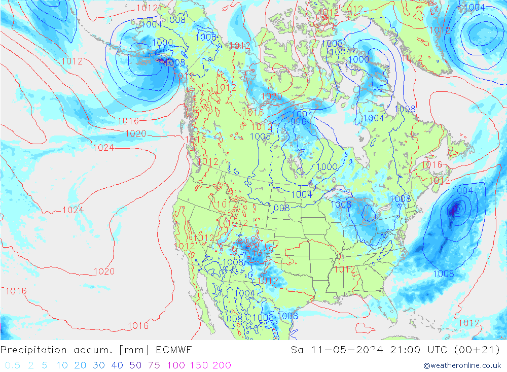 Toplam Yağış ECMWF Cts 11.05.2024 21 UTC