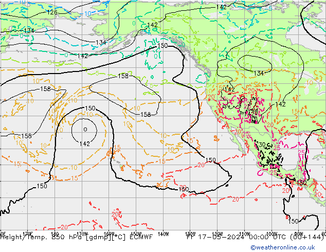 Height/Temp. 850 hPa ECMWF Pá 17.05.2024 00 UTC