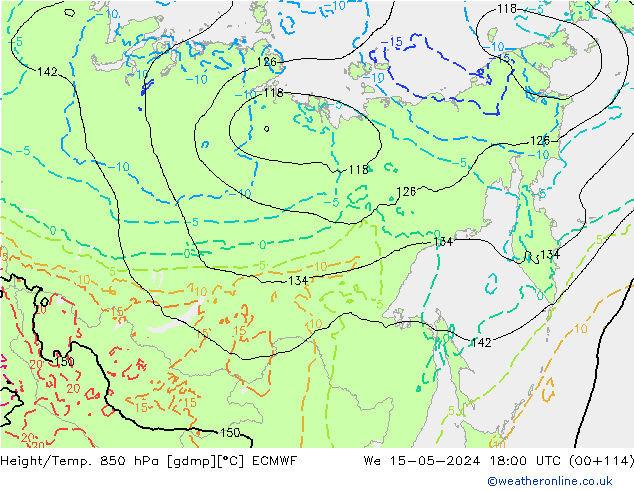 Z500/Rain (+SLP)/Z850 ECMWF śro. 15.05.2024 18 UTC