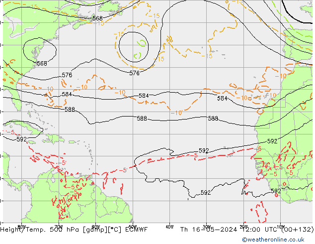 Z500/Rain (+SLP)/Z850 ECMWF Th 16.05.2024 12 UTC