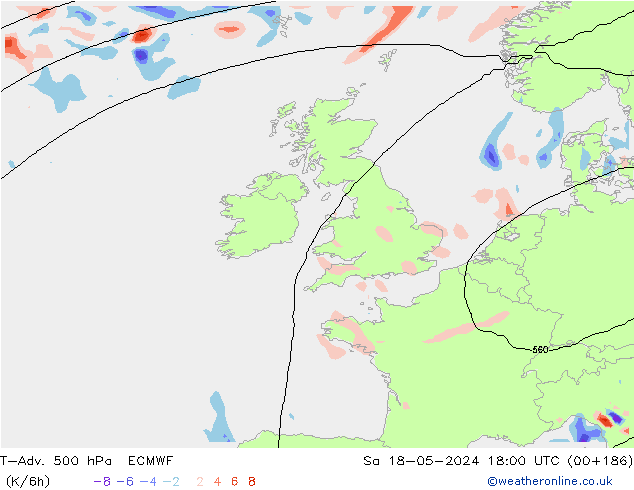 T-Adv. 500 hPa ECMWF  18.05.2024 18 UTC