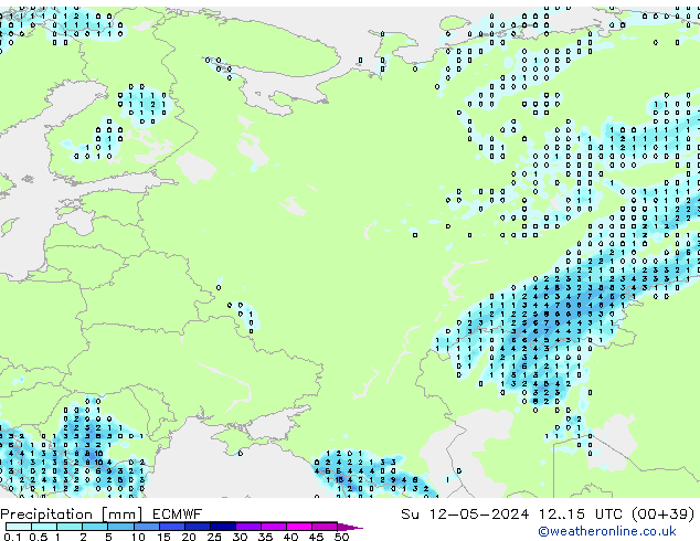 Precipitation ECMWF Su 12.05.2024 15 UTC