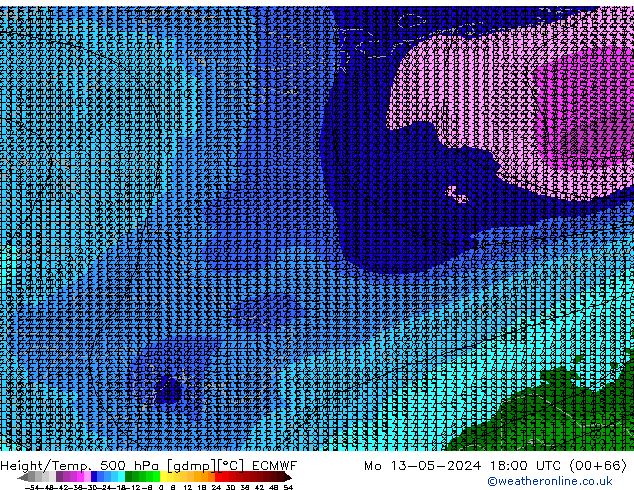 Z500/Regen(+SLP)/Z850 ECMWF ma 13.05.2024 18 UTC
