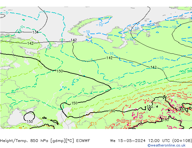 Z500/Regen(+SLP)/Z850 ECMWF wo 15.05.2024 12 UTC