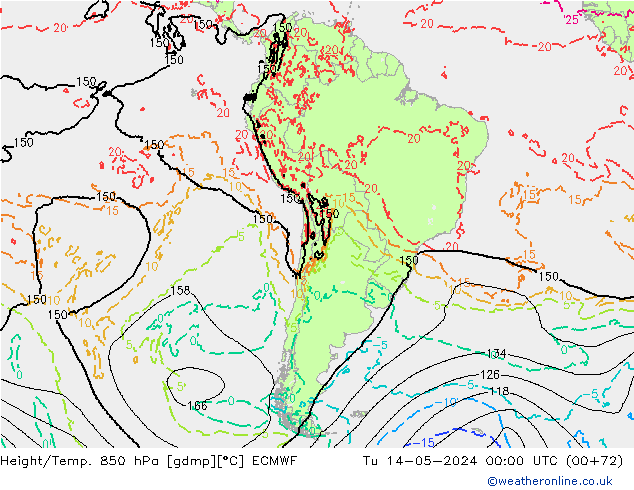 Z500/Rain (+SLP)/Z850 ECMWF Tu 14.05.2024 00 UTC
