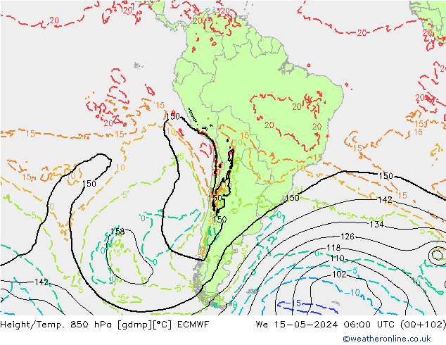 Z500/Rain (+SLP)/Z850 ECMWF We 15.05.2024 06 UTC