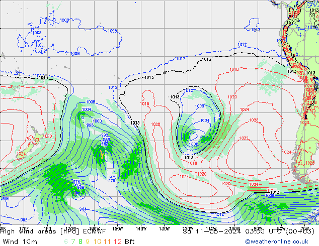 High wind areas ECMWF sam 11.05.2024 03 UTC