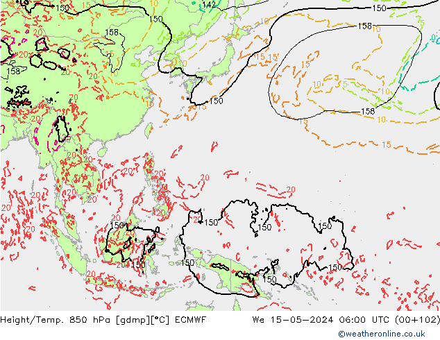Height/Temp. 850 hPa ECMWF  15.05.2024 06 UTC