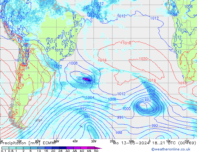 Yağış ECMWF Pzt 13.05.2024 21 UTC