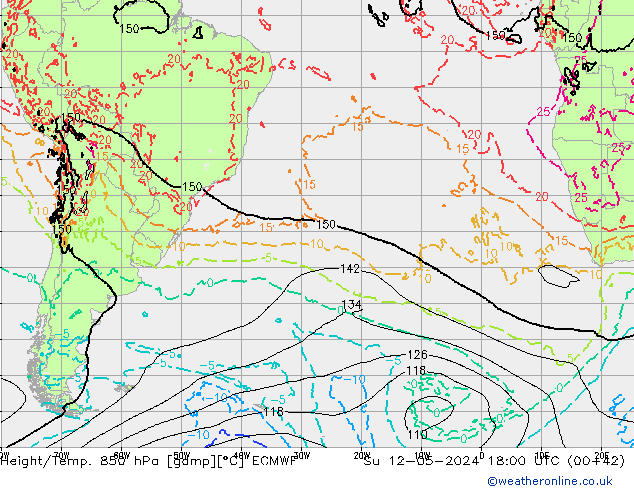 Z500/Rain (+SLP)/Z850 ECMWF Dom 12.05.2024 18 UTC