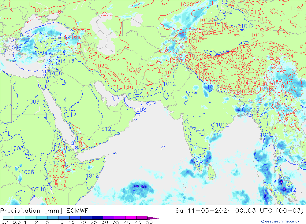 降水 ECMWF 星期六 11.05.2024 03 UTC