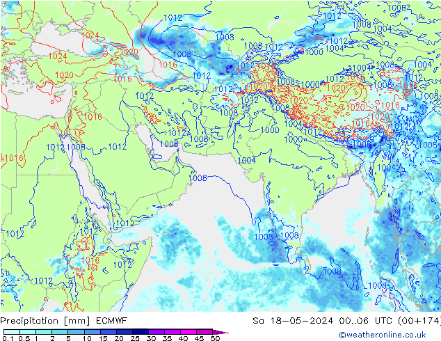 Neerslag ECMWF za 18.05.2024 06 UTC