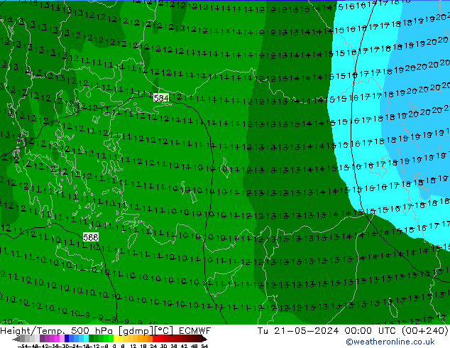 Height/Temp. 500 hPa ECMWF mar 21.05.2024 00 UTC