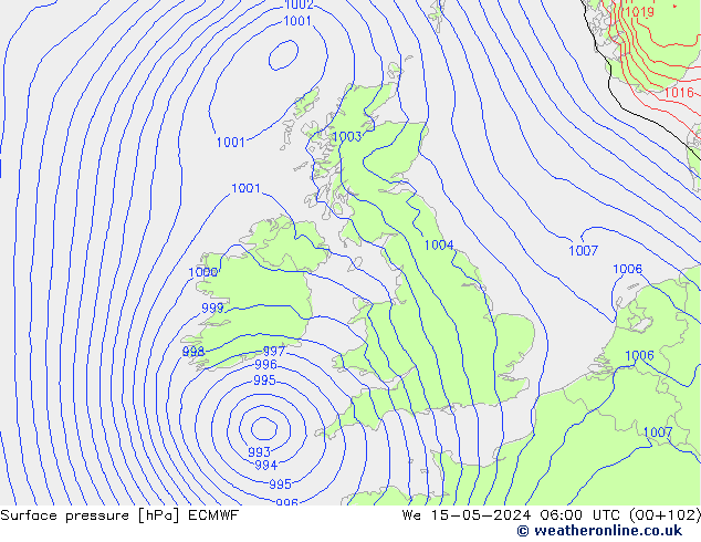 приземное давление ECMWF ср 15.05.2024 06 UTC