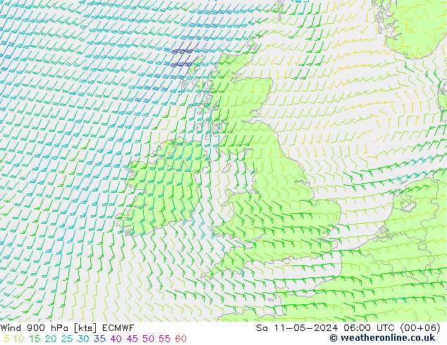 Wind 900 hPa ECMWF Sa 11.05.2024 06 UTC
