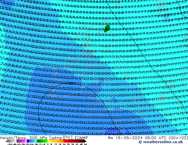 Z500/Rain (+SLP)/Z850 ECMWF ��� 15.05.2024 06 UTC