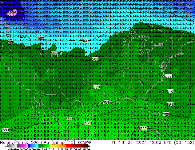 Z500/Rain (+SLP)/Z850 ECMWF  16.05.2024 12 UTC