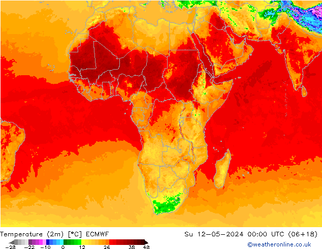 Temperatura (2m) ECMWF dom 12.05.2024 00 UTC