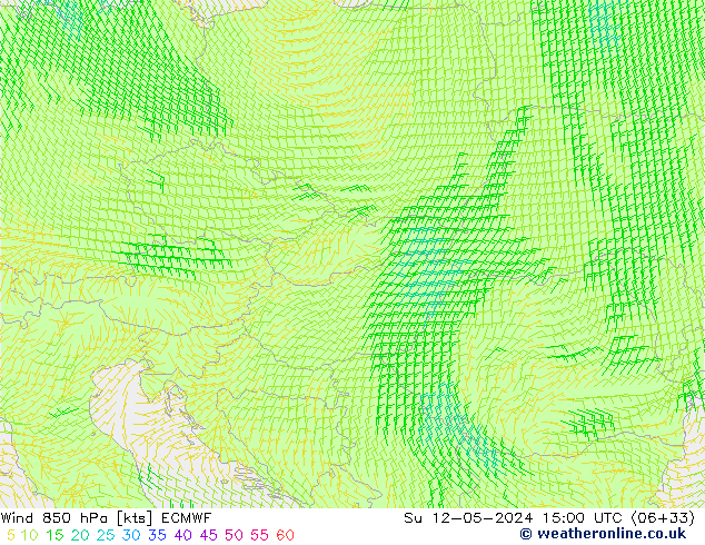 Wind 850 hPa ECMWF Ne 12.05.2024 15 UTC