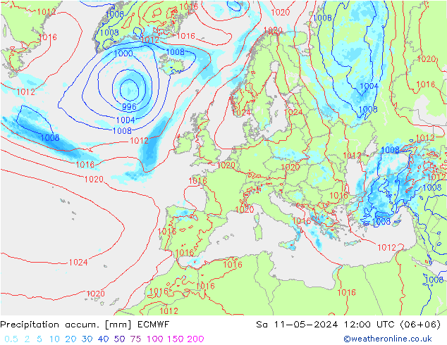 Nied. akkumuliert ECMWF Sa 11.05.2024 12 UTC