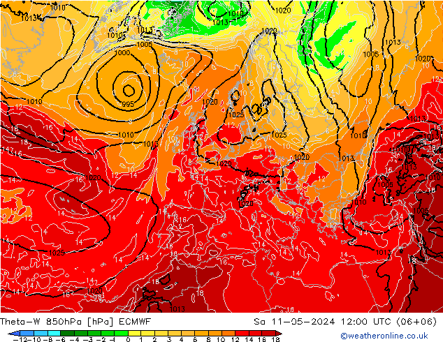 Theta-W 850hPa ECMWF So 11.05.2024 12 UTC