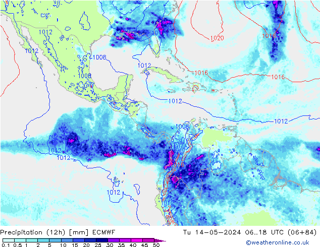 Precipitación (12h) ECMWF mar 14.05.2024 18 UTC