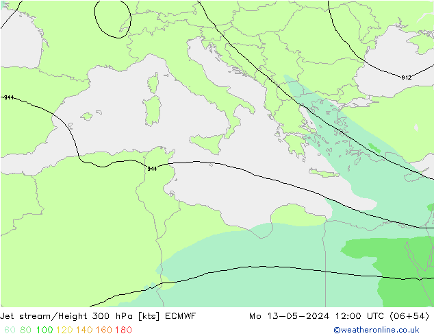 Corriente en chorro ECMWF lun 13.05.2024 12 UTC