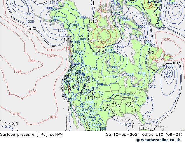 地面气压 ECMWF 星期日 12.05.2024 03 UTC