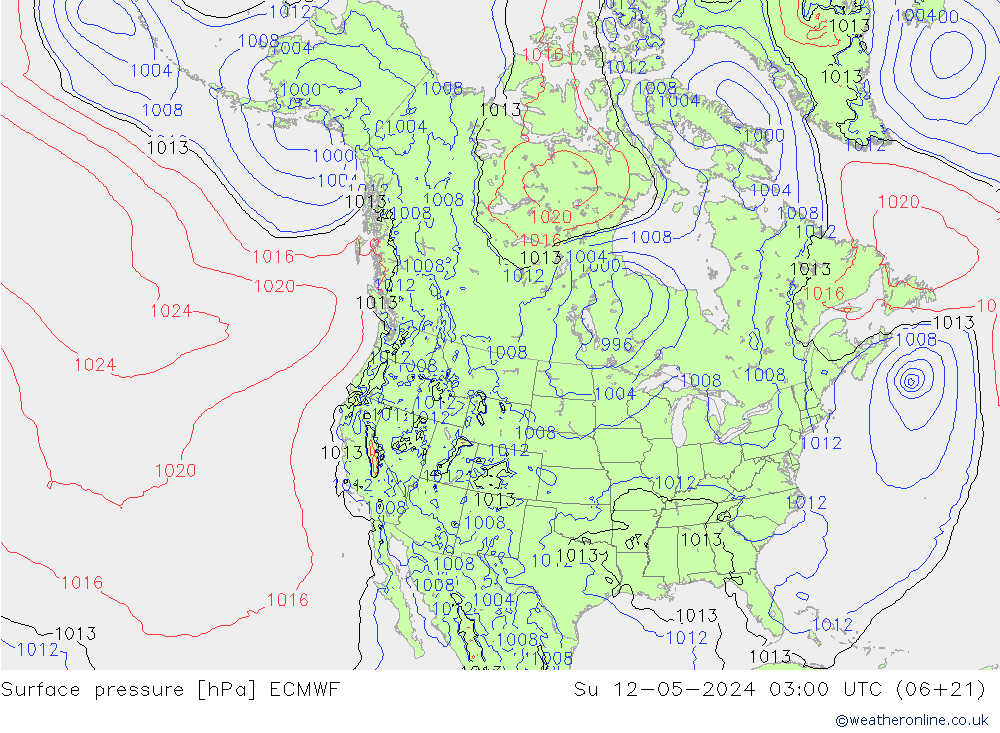 地面气压 ECMWF 星期日 12.05.2024 03 UTC