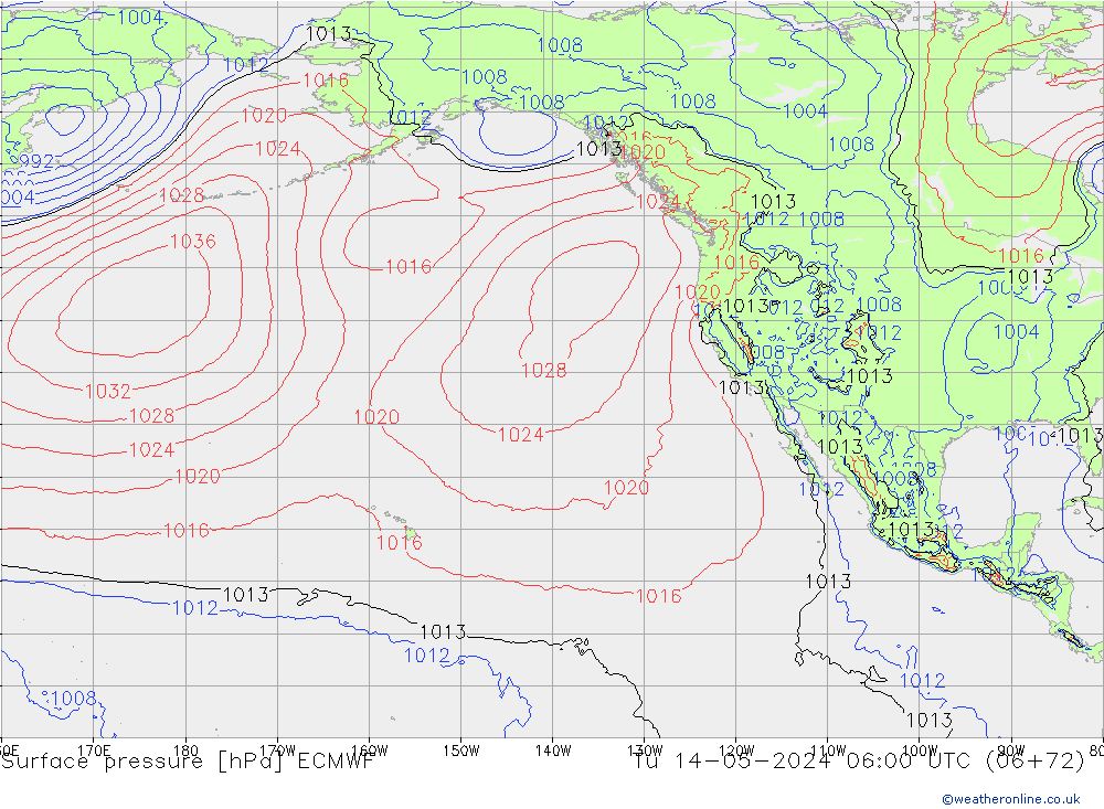 Yer basıncı ECMWF Sa 14.05.2024 06 UTC