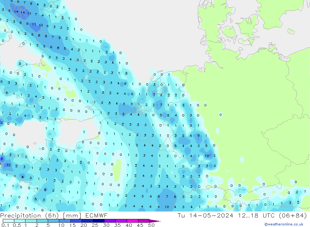 Z500/Rain (+SLP)/Z850 ECMWF Tu 14.05.2024 18 UTC