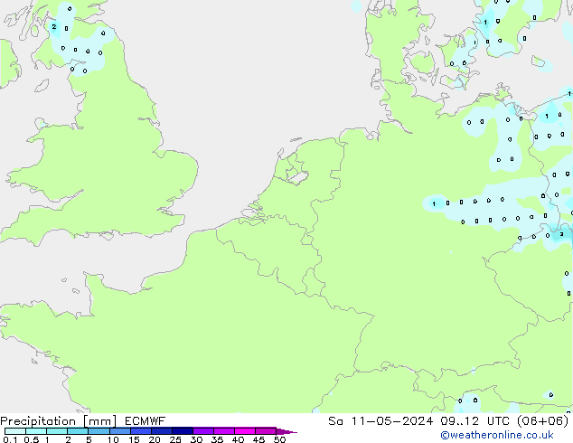 Niederschlag ECMWF Sa 11.05.2024 12 UTC