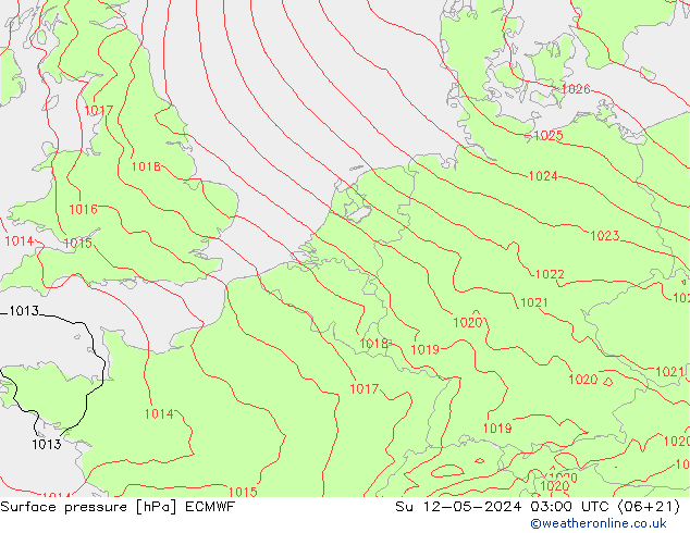 Bodendruck ECMWF So 12.05.2024 03 UTC