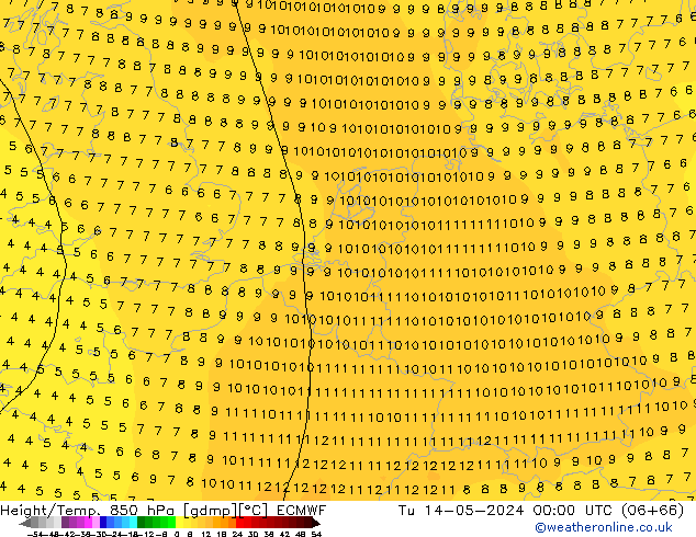 Z500/Rain (+SLP)/Z850 ECMWF mar 14.05.2024 00 UTC