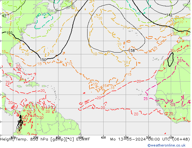 Z500/Rain (+SLP)/Z850 ECMWF  13.05.2024 06 UTC