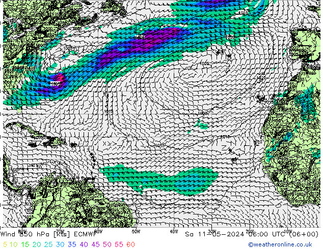 Wind 850 hPa ECMWF Sa 11.05.2024 06 UTC