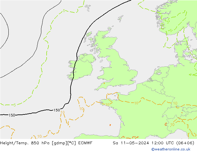 Z500/Rain (+SLP)/Z850 ECMWF so. 11.05.2024 12 UTC
