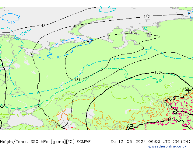 Z500/Rain (+SLP)/Z850 ECMWF Su 12.05.2024 06 UTC