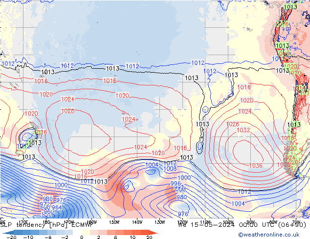 Druktendens (+/-) ECMWF wo 15.05.2024 00 UTC